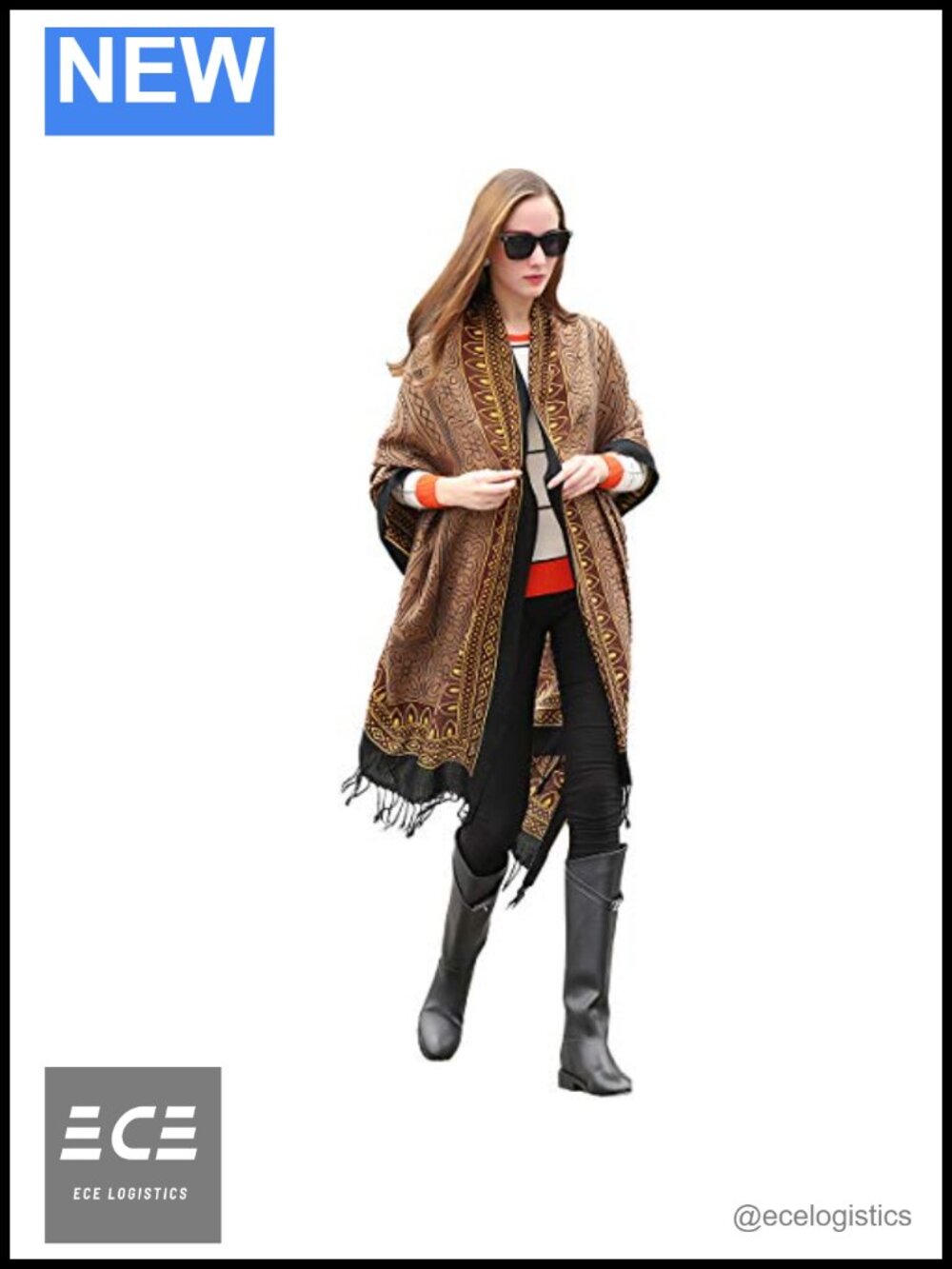100% Merino Wool Oversized Pashmina Shawl Wrap Handmade Tassel